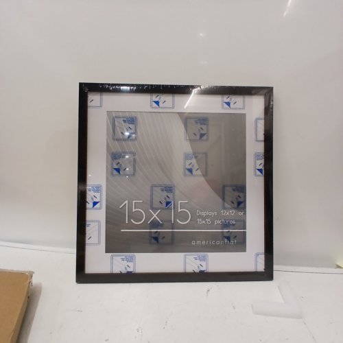 AMERICANFLAT PICTURE FRAME WITH POLISHED PLEXIGLASS HORIZONTAL AND VERTICAL DISPLAY FORMAT - 15" X 15" - BLACK image 2