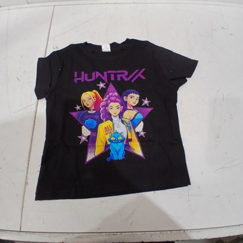 GIRLS K POP DEMON HUNTER GRAPHIC SHIRT - 4T/5T - BLACK/MULTICOLOR image 3