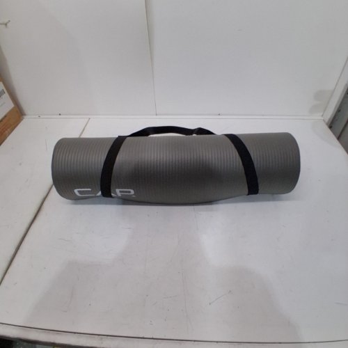 CAP BARBELL HIGH DENSITY EXERCISE YOGA MAT WITH STRAP - 68" X 24"- GREY image 3