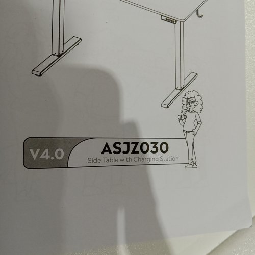 DEVAISE ADJUSTABLE HEIGHT WHOLE-PIECE ELECTRIC STANDING DESK - 24" X 48" X 28" -46" - WHITE (MODEL: ASJZ030) image 2