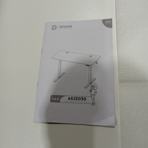 DEVAISE ADJUSTABLE HEIGHT WHOLE-PIECE ELECTRIC STANDING DESK - 24" X 48" X 28" -46" - WHITE (MODEL: ASJZ030) image 4