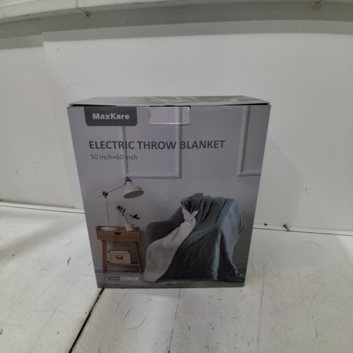 MAXKARE SOFT FLANNEL HEATED THROW BLANKET - 50"X60" - GREY image 3