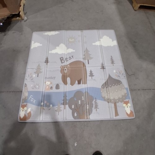FODOSS FOLDABLE REVERSABLE WATERPROOF FOAM PLAYMAT - 47" X 47" - GREY (MODEL:‎PM-SLTX) image 2