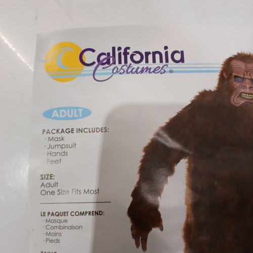 6PC ADULT CALIFORNIA COSTUMES GORILLA SUIT COSTUME - OSFM - BROWN image 3