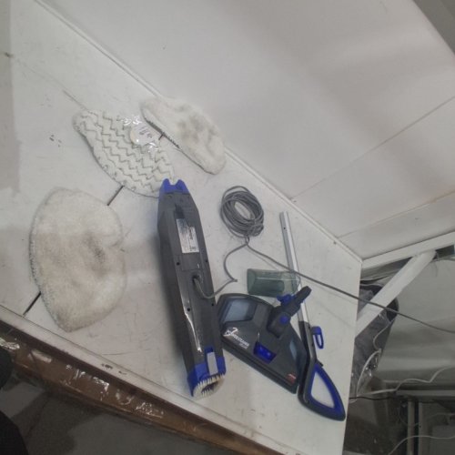 BISSELL POWERSTEAMER DELUXE STEAM MOP WITH DETACHABLE SPOTBOOST BRUSH WITH PADS & SCENT DISCS - BLUE/GREY (MODEL: 1806D) image 6