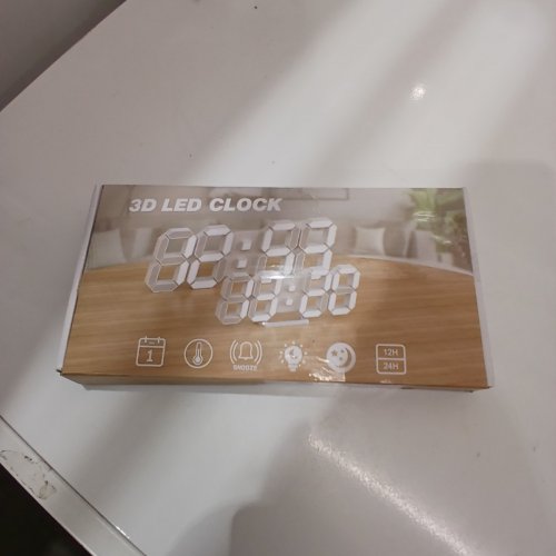 3D LED WALL CLOCK WITH REMOTE - 10" - WHITE image 3
