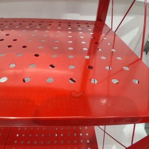 DEANIC FOLDABLE METAL WIRE STORAGE SHELF/ROLLING CART WITH WHEELS - 28" X 13.4" X 35.6" - RED image 3