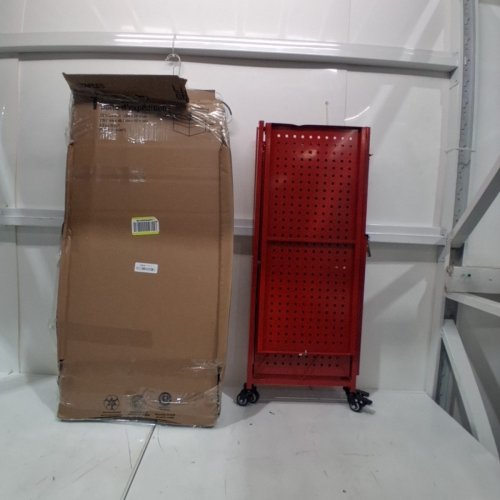 DEANIC FOLDABLE METAL WIRE STORAGE SHELF/ROLLING CART WITH WHEELS - 28" X 13.4" X 35.6" - RED image 6