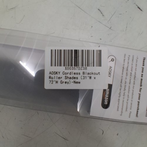 AOSKY CORDLESS BLACKOUT ROLLER SHADES - 31" X 72" - GREY image 2