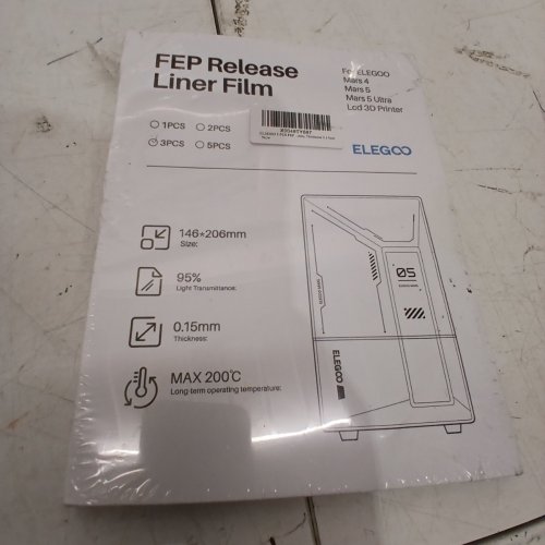 3PC ELEGOO FEP RELEASE FILM LINERS FOR ELEGOO MARS LCD 3D PRINTER, 0.15MM THICKNESS image 2