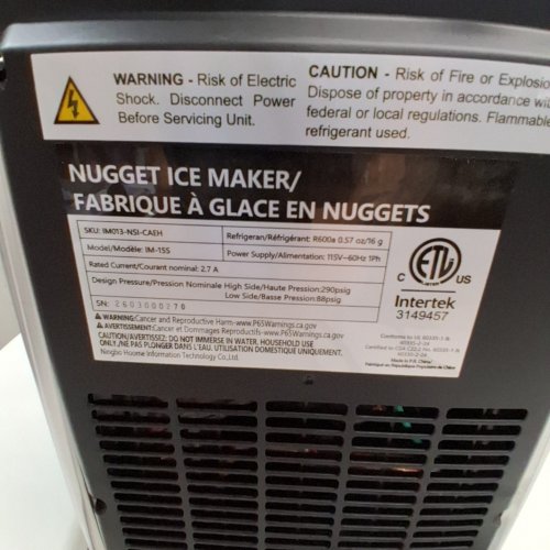 EUHOMY PEARL L1 PORTABLE NUGGET ICE MAKER COUNTERTOP - 35LBS CAPACITY - STAINLESS STEEL (MODEL: IM013-NSI-CAEH) image 6