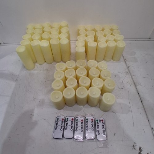 62PK BATTERY POWERED FLAMELESS LED CANDLES WITH REMOTES - 4"/5"/6" TALL image 3