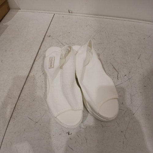 WOMEN'S PEEP TOE ANKLE BOOTIES CHUNKY HEELS CUTOUT SANDALS - SIZE 42 / 10.5-11 - WHITE image 3