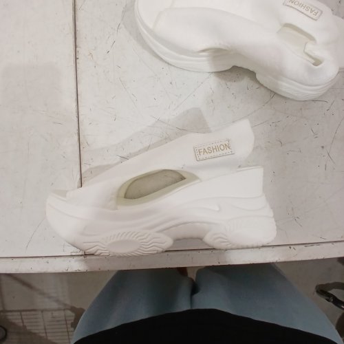 WOMEN'S PEEP TOE ANKLE BOOTIES CHUNKY HEELS CUTOUT SANDALS - SIZE 42 / 10.5-11 - WHITE image 5