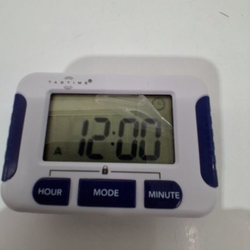 TABTIME ELECTRONIC PILL REMINDER TIMER WITH 8 ALARMS PER DAY - WHITE/BLUE image 2