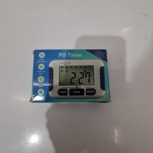 TABTIME ELECTRONIC PILL REMINDER TIMER WITH 8 ALARMS PER DAY - WHITE/BLUE image 4