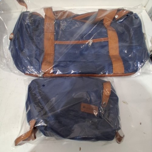 4PC ROSAMO HARDSIDE EXPANDABLE LUGGAGE SET WITH TSA LOCK AND BAGS - 28"/20" - DARK BLUE/BROWN image 4