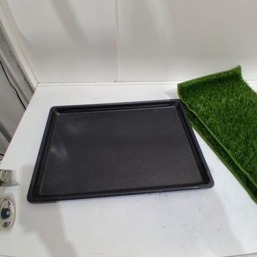 HQ4US REUSABLE DOG ARTIFICIAL GRASS PEE PAD WITH TRAY FOR SMALL DOGS - 23" X 16" - BLACK/GREEN image 3