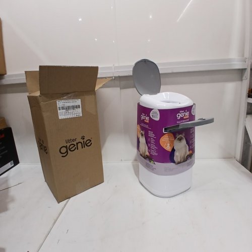 LITTER GENIE PAIL STYLE CAT LITTER WASTE DISPOSAL SYSTEM - WHITE/GREY (MODEL: 00666594210890) image 2