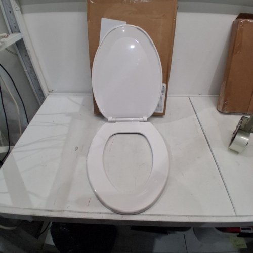 CENTOCO HEAVY DUTY PLASTIC ELONGATED TOILET SEAT - 18.5" - WHITE (MODEL: DS1600-001) image 2