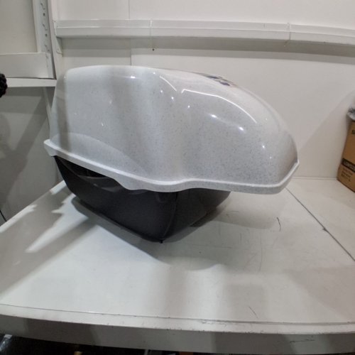 FERPLAST COSMIC OUTDOOR HOODED LITTER BOX - 16" X 28" X 17" - BLACK / GREY image 3