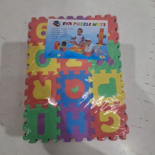 36PC KIDS' EVA FOAM INTERLOCKING ALPHABET AND NUMBER PUZZLE PLAY MAT TILES - 2.5" X 2.5" - MULTICOLOR image 2