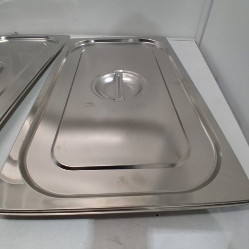 8PC DEEP STEAM TABLE PANS WITH LIDS - 13L - 21" X 12" - STAINLESS STEEL image 3