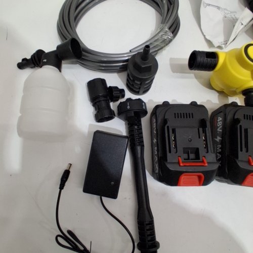 CORDLESS PRESSURE CAR WASHER KIT WITH 2 BATTERIES - 48 V - YELLOW / BLACK image 4