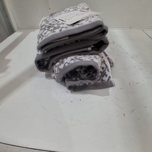 4PC JESSICA SIMPSON 100% COTTON TOWEL SET - 2 HAND TOWELS (26" X 16") 2 BATH TOWELS (54" X 28") - SKYROCKET GREY image 3