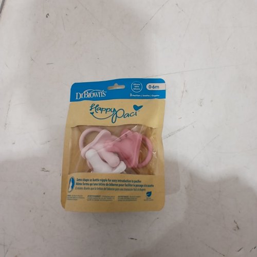 3PK DR BROWNS HAPPY PACI PACIFIERS - 0-6 MONTHS - DARK PINK/LIGHT PINK/WHITE image 2