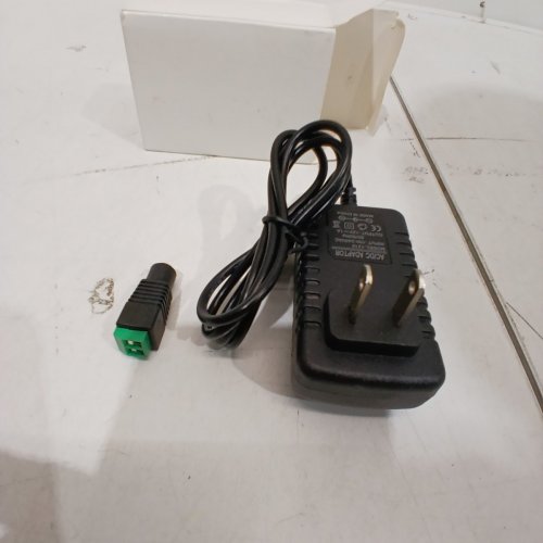 AC TO DC POWER ADAPTER - 12V 1A; 5.5 X 2.1 MM - WITH PLUG ATTACHMENT - BLACK image 3