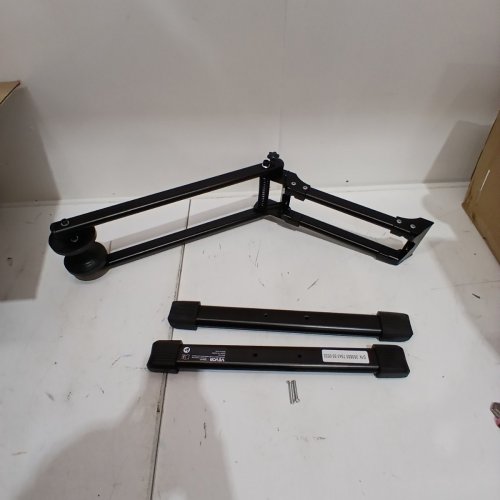 ALLOY STEEL RUST-RESISTANT FOLDABLE FLOOR STAND BIKE STORAGE RACK FOR 20" TO 29" MOUNTAIN & ROAD BIKES - 15.8" X 14.4" X 18.1" - BLACK (MODEL: HS-T026AF) image 2