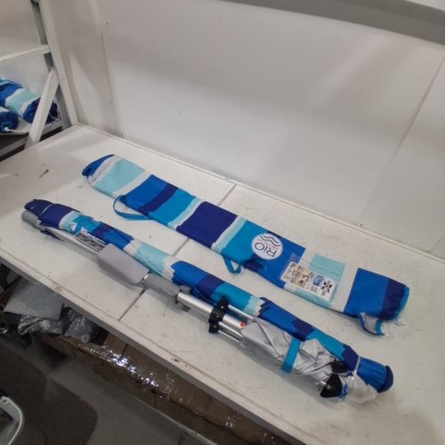 RIO BEACH OUTDOOR SHADE BEACH UMBRELLA - 7.5FT - BLUE, TURQUOISE AND WHITE image 3
