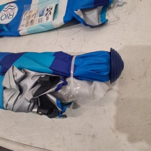 RIO BEACH OUTDOOR SHADE BEACH UMBRELLA - 7.5FT - BLUE, TURQUOISE AND WHITE image 4