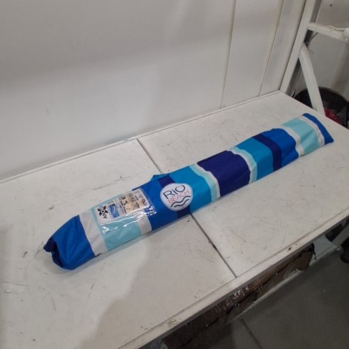 RIO BEACH OUTDOOR SHADE BEACH UMBRELLA - 7.5FT - BLUE, TURQUOISE AND WHITE image 6