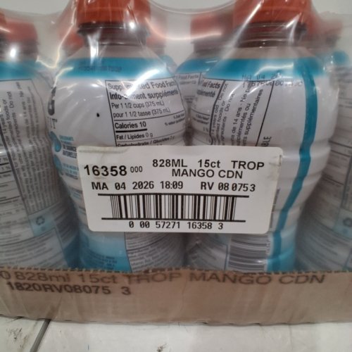 15PK *EXPIRED* GATORADE FIT SPORTS DRINK - 828ML - TROPICAL MANGO image 2