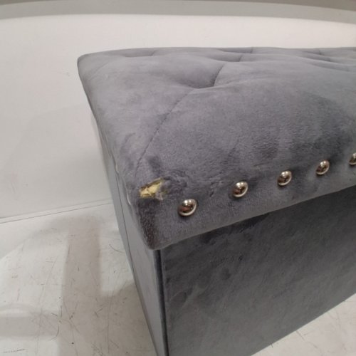 PINPLUS FOLDING VELVET STORAGE OTTOMAN - 43" X 15.7" X 15.7" - GREY image 5
