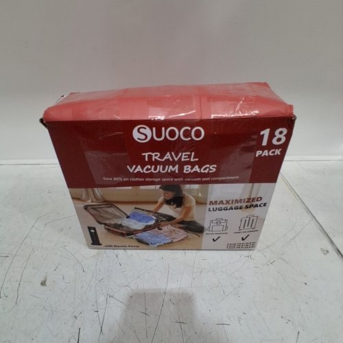 18PK SUOCO TRAVEL VACUUM BAGS - 6PC 15.8" X 15.8", 6PC 15.8" X 19.7", 6PC 15.8" X 23.6"; WITH ELECTRIC PUMP image 4
