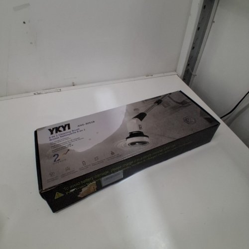 YKYI ELECTRIC CORDLESS SPIN POWER SCRUBBER WITH USB-C RECHARGEABLE HEAD, 3 ADJUSTABLE SPEEDS AND 8 REPLACEABLE BRUSH HEADS - 25 WATTS - 90 MINUTE RUN TIME - BLACK/WHITE (MODEL: ANS-8051B) image 2