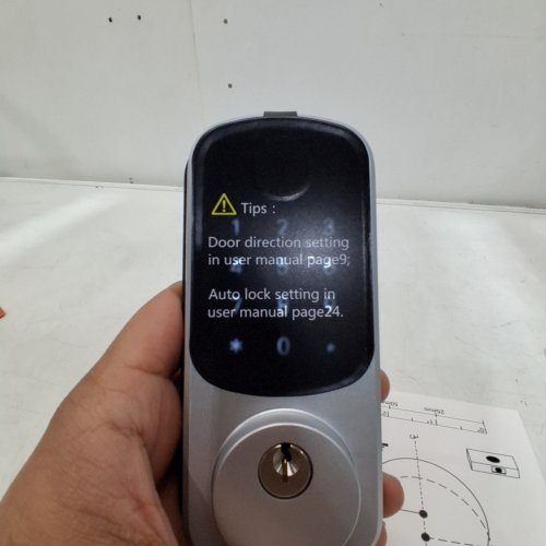 DESLOC B200 SMART FINGERPRINT DEADBOLT LOCK WITH TOUCHSCREEN KEYPAD - SILVER / BLACK image 2