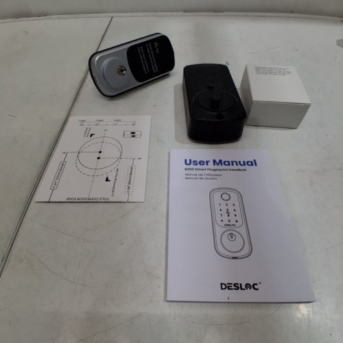 DESLOC B200 SMART FINGERPRINT DEADBOLT LOCK WITH TOUCHSCREEN KEYPAD - SILVER / BLACK image 3