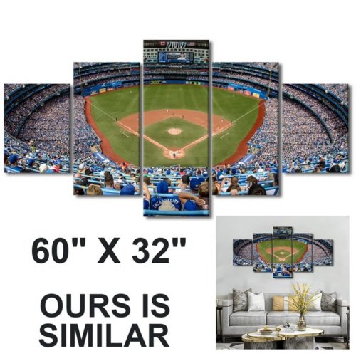 5PC PANORAMIC ROGERS CENTER BASEBALL STADIUM WALL ART - 60" X 32" MULTICOLOUR image 2
