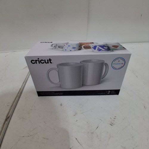 2PK CRICUT BEVELED BLANK CERAMIC MUGS FOR CRICUT MUG PRESS - 12OZ - WHITE image 2