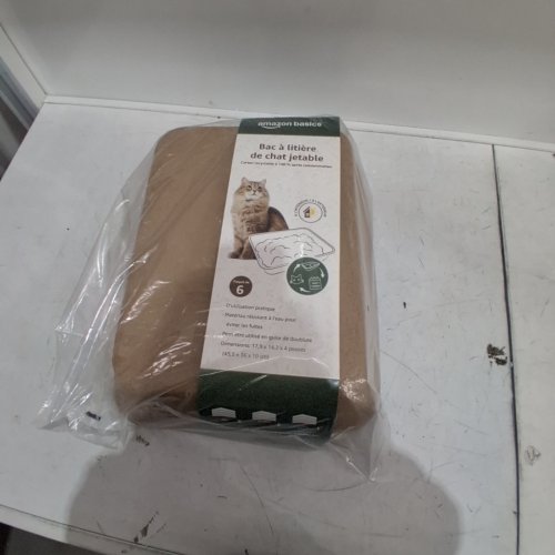 5PK AMAZON BASICS DISPOSABLE CAT LITTER BOX - 14"X18 - NATURAL image 3