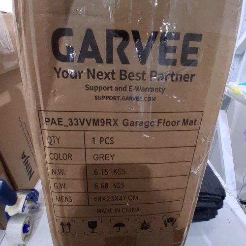 GARVEE OVERSIZE GARAGE FLOOR PARKING MAT - 7FT 4" X 17FT - BLACK image 2