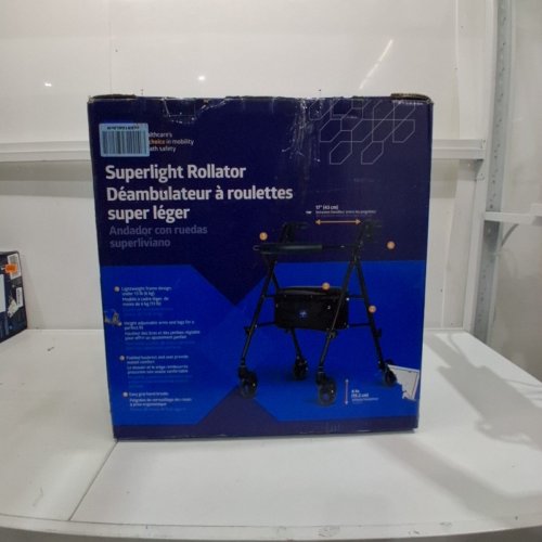 MEDLINE SUPERLIGHT ALUMINUM ROLLATOR - 6" WHEELS - BLACK (MODEL:MDS86825SLBLK) image 5