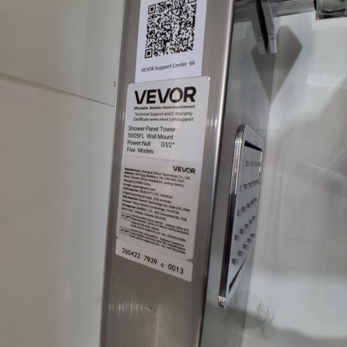 VEVOR SHOWER PANEL SYSTEM WITH 5 SHOWER MODES - LED PANEL - 2 BODY MASSAGE JETS - 52FT' - STAINLESS (MODEL:6002FL) image 2