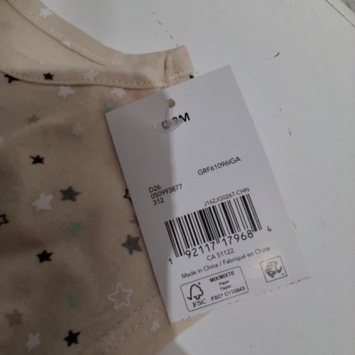 INFANT GIRLS SHORT SLEEVE STAR PRINT TUNIC - 0-3M - BEIGE image 2