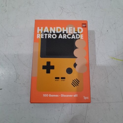 J'ADORE HANDHELD RETRO ARCADE GAME - 100 GAMES - 3.1" X 4.7" - ORANGE (MODEL: 851782) image 2