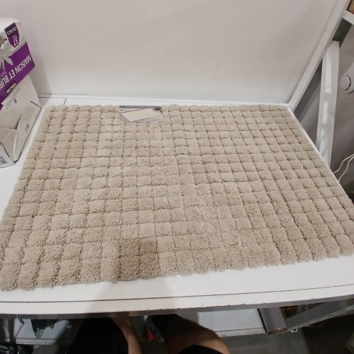 MINERAL SPRING SOFT GRID BATH RUG -24" X 36" - TAN image 2